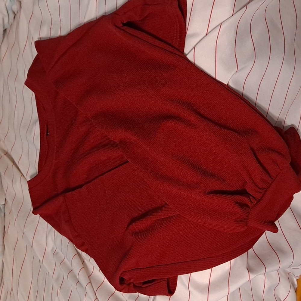 Cropped red sweater